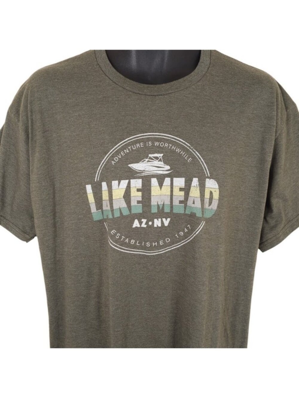 Lake Mead T Shirt Mens Size XL Green Arizona Nevada Travel Destination Tee